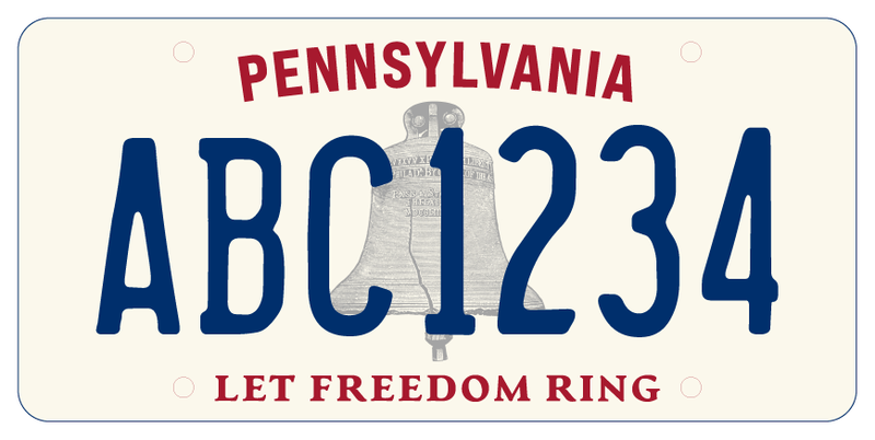 The new Pennsylvania license plate design highlights the state's role in the founding of the country.