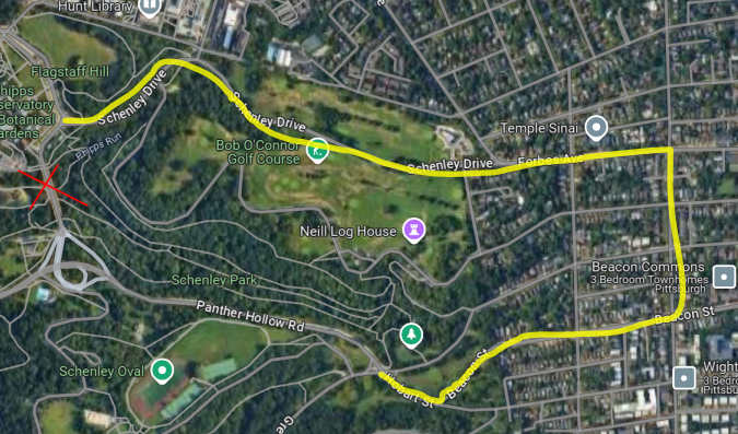 Panther Hollow Bridge detour