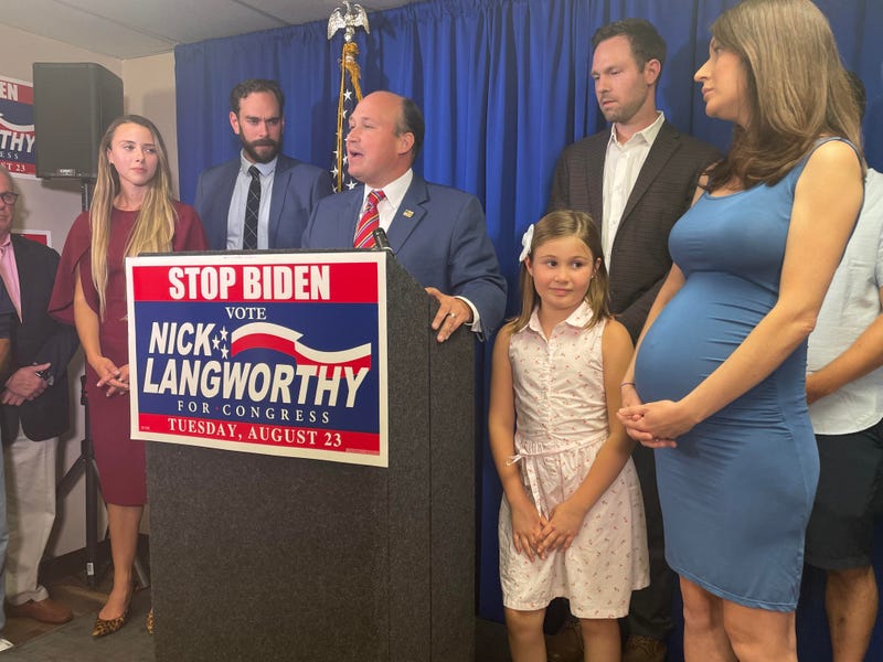 Nick Langworthy during his victory speech in Clarence, N.Y.