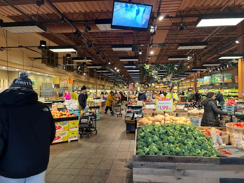 Grocery stores opened this Tuesday and the Wegmans in Amherst was packed. 