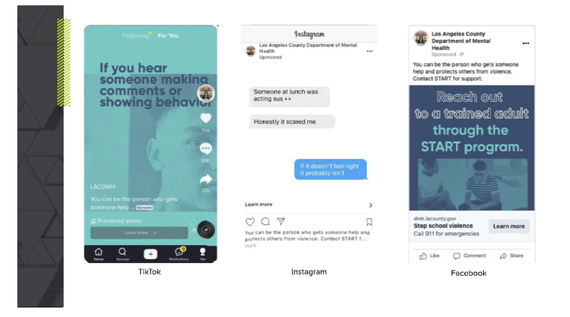 Examples of START social media ads