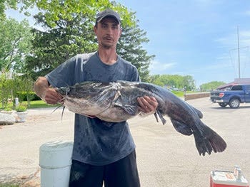Lloyd Tanner with his monster catfish
