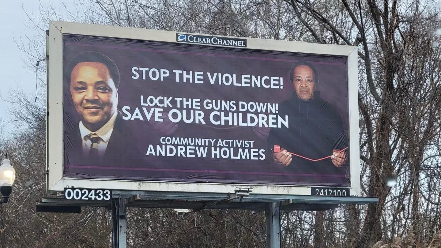 Local activist promotes free gun locks through billboards