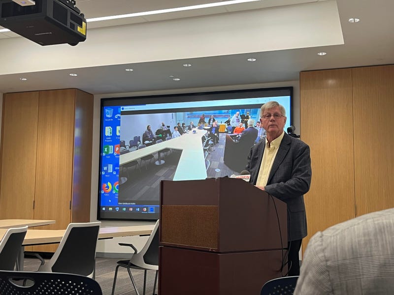 Dr. Barry Willer, professor of psychiatry and research director at the Jacobs School of Medicine at UB explaining the concussion research. (11/17/2022)