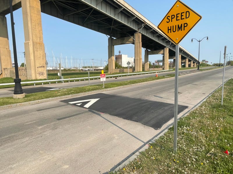 13 speed humps were installed this Monday near the Outer Harbor in Buffalo, N.Y. (5/18/2023)