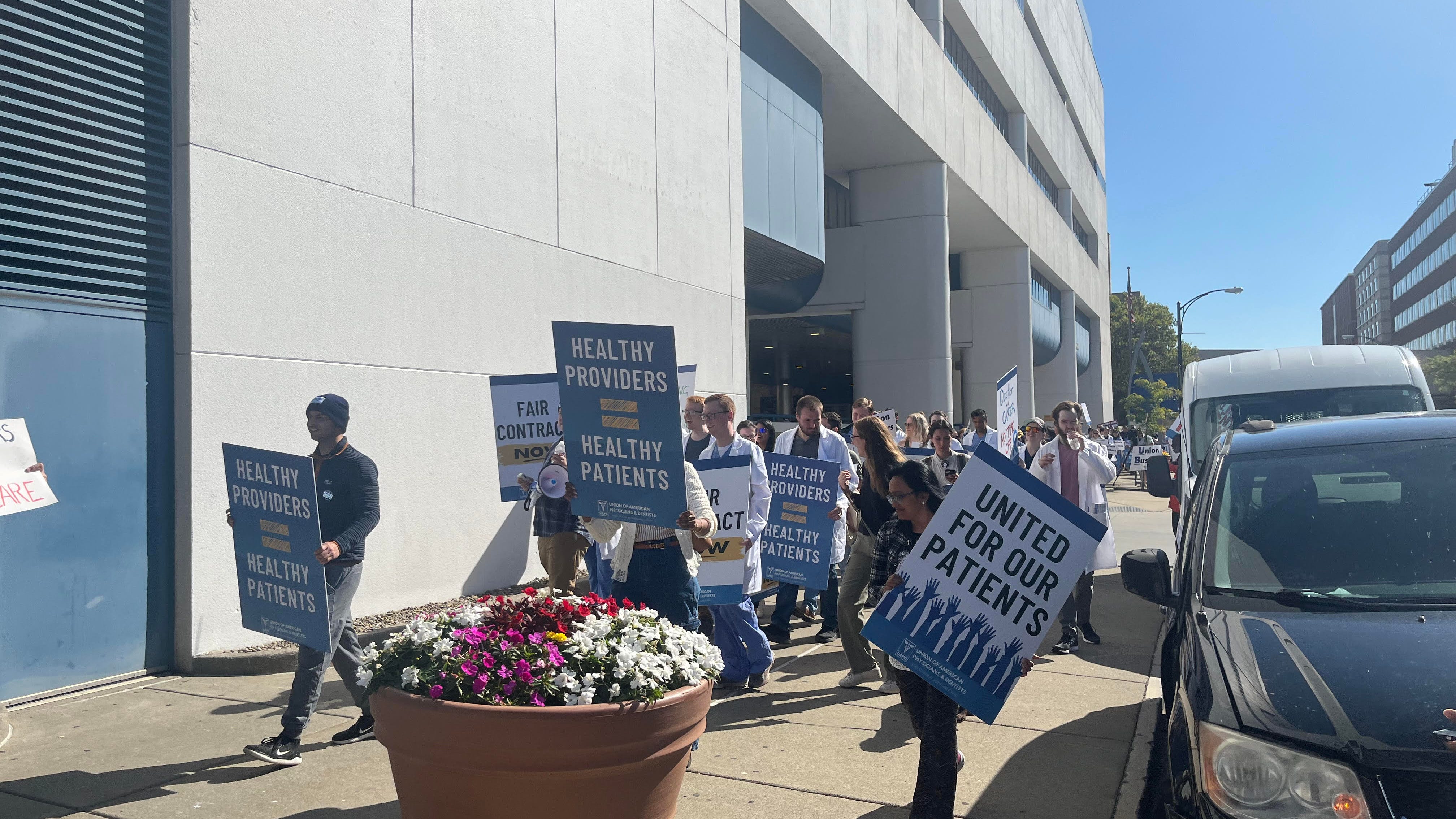 First day on strike for UB medical residents and fellows