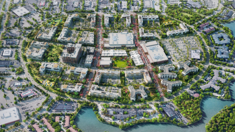Artist rendering of plans for Lakeside Mall property