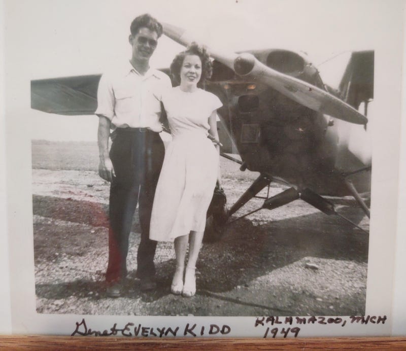 Gene and Evelyn Kidd.  Kalamazoo, Mich. 1949