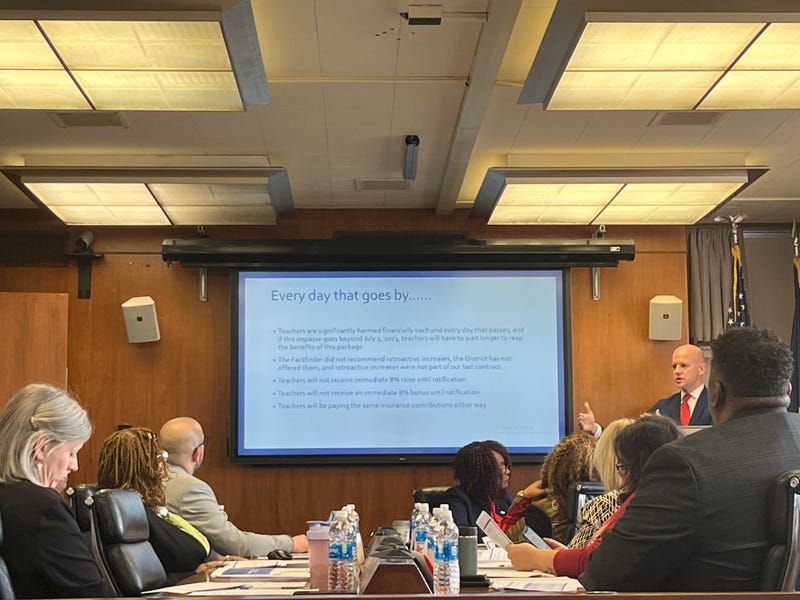 BUFFALO, N.Y. - Buffalo Public Schools' General Counsel, Nate Kuzma, highlighting the proposal to the Board of Education. (2/8/2023)