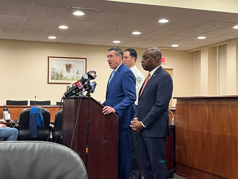 District Attorney John Flynn alongside Mayor Byron Brown and Police Commissioner Joseph Gramaglia