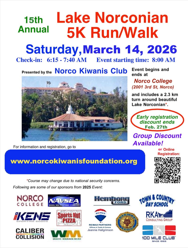 Norconian 5k Run/Walk flyer