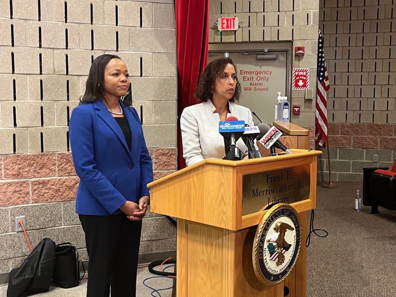 Assistant Attorney General Kristen Clarke and United States Attorney for the Western District of New York Trini Ross at Frank E. Merriweather, Jr. Branch Library on 09/29/2022