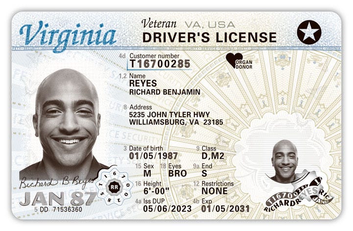 A photo of the new license design