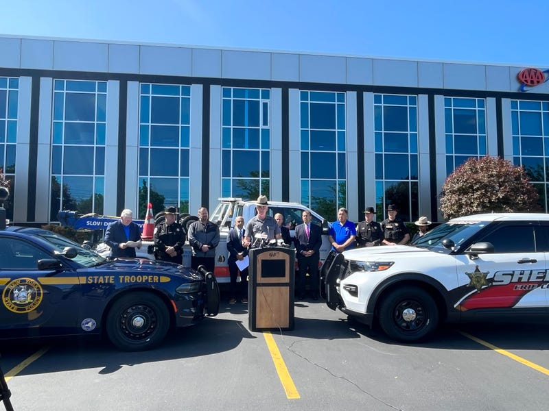 New York State and Erie County Police stand with WNY and CNY's AAA in Amherst, N.Y. (05/25/2023). 