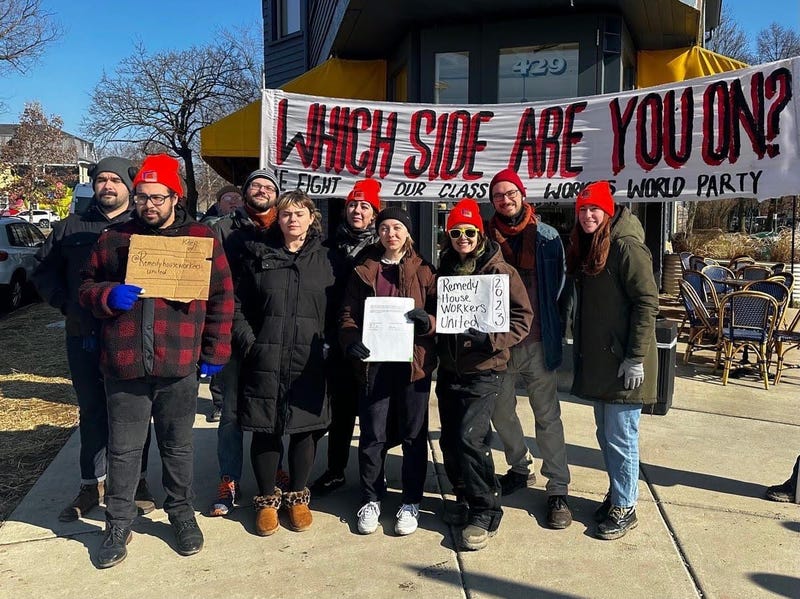 BUFFALO, N.Y. - Remedy House employees picketing outside the shop.