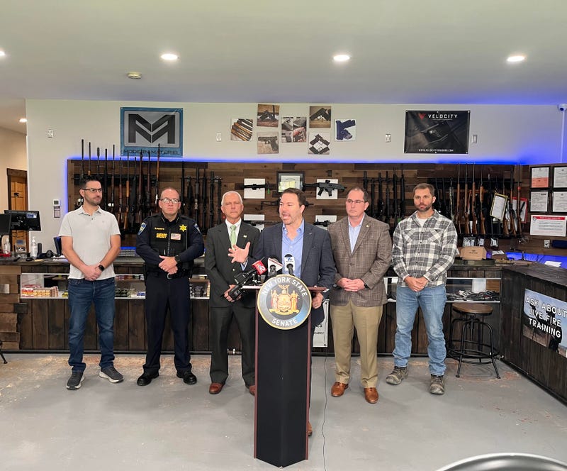 Rob Ortt press conference on gun and ammunition background checks
