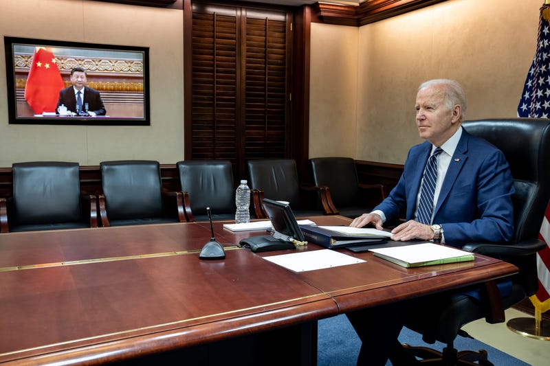 President Biden speaks with Chinese President Xi Jinping in a video call on Friday.