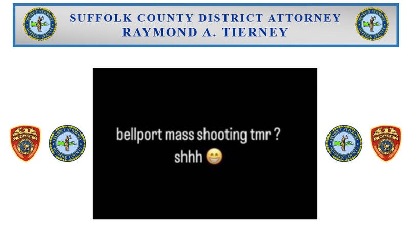 Authorities showed off the alleged post on Friday, a day after the teen was arrested