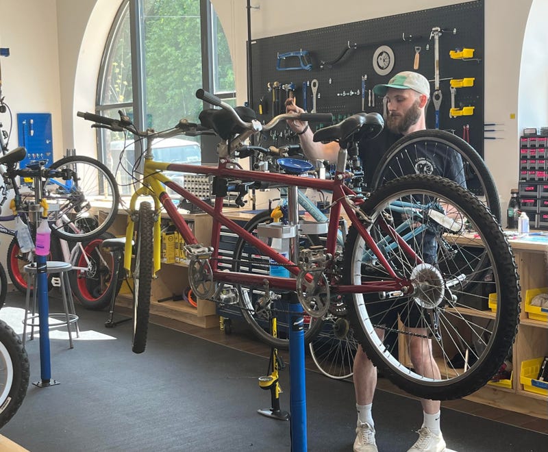 A look inside the repair workshop for the at the new GObike Buffalo HQ. BUFFALO, N.Y. (06/01/2023)