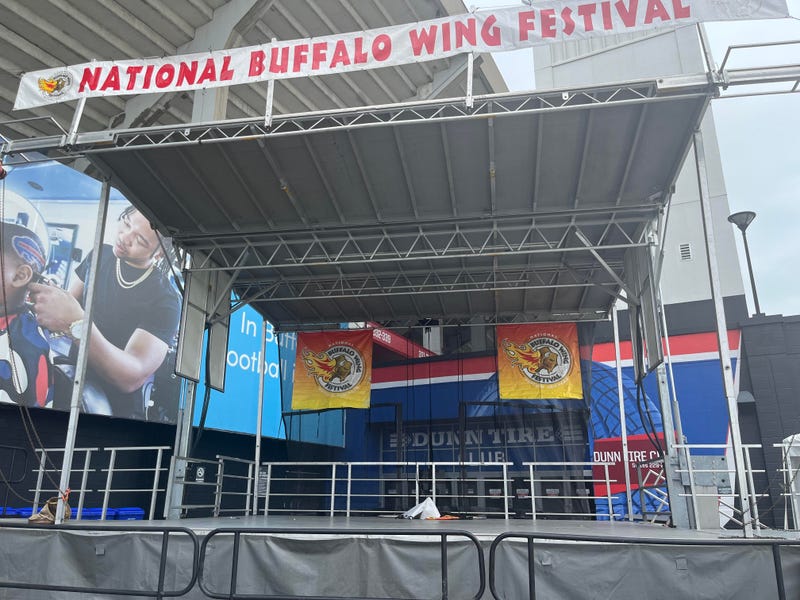 The main stage for the National Buffalo Wing Festival at Highmark Stadium