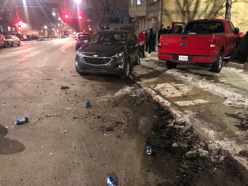 As officers investigated the crash, beer cans could be seen in the bed of the truck, near his feet and on the ground near the truck.