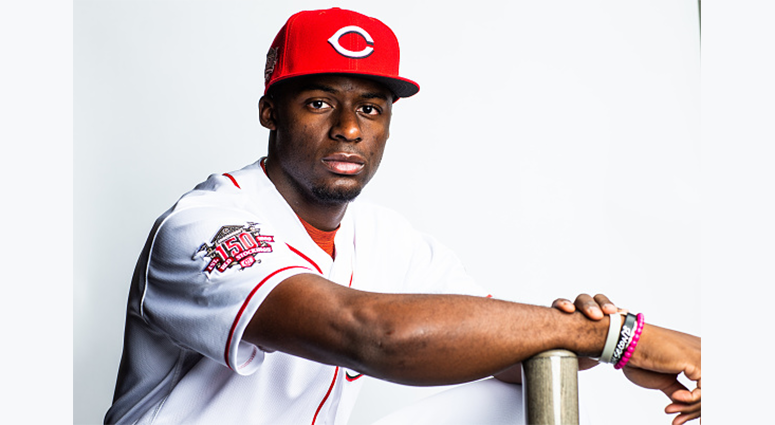 FEBRUARY 19: Taylor Trammell #78 of the Cincinnati Reds poses for a portrait at the Cincinnati Reds Player Development Complex on February 19, 2019 in Goodyear, Arizona. (Photo by Rob Tringali/Getty Images)
