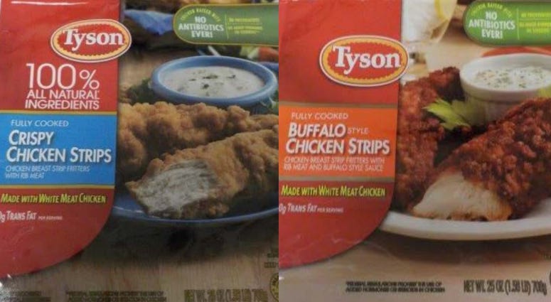 Tyson Foods is recalling chicken strips that may contain metal.