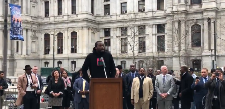 Meek Mill was the final speaker at a rally Pennsylvania House Bill 1925. With bipartisan support, the proposed law would likely cap probation and parole time and provide fixes to a system that reincarcerates thousands for technical vioaltions.