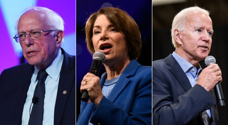 Bernie Sanders, Amy Klobuchar, Joe Biden