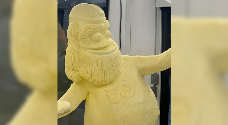 Butter sculpture of Gritty
