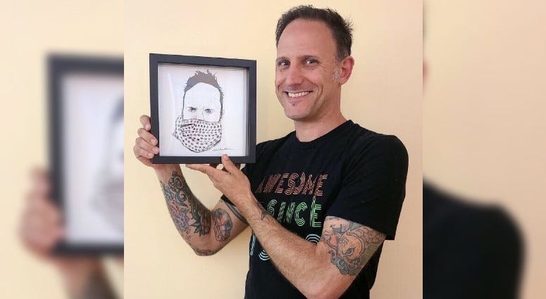 Brad Carney with art work by Natalie Hope McDonald