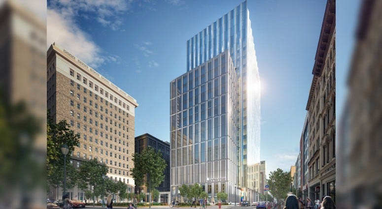 A drawing of Jefferson Health's building that is a $762 million specialty care facility right in Center City.