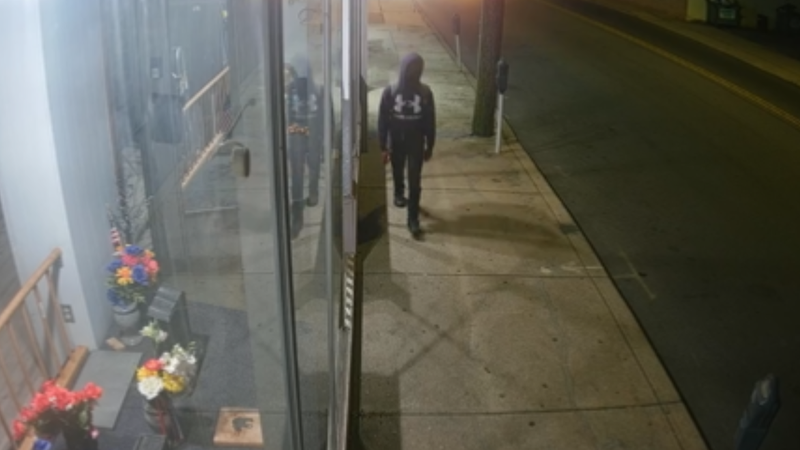 The Upper Darby Police Department said it "located" the man in this surveillance image. He is not a suspect, but police think he can help with the investigation into the stabbing death of 15-year-old Michael Garr.