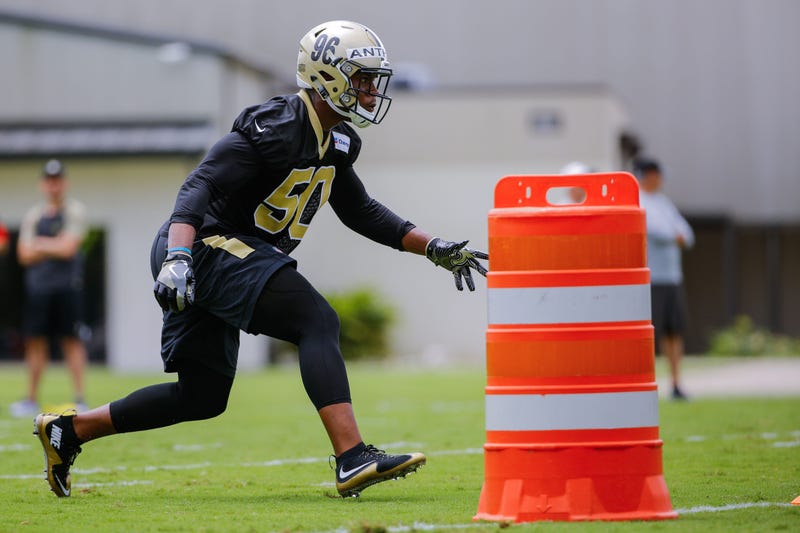 New Orleans Saints linebacker Stephone Anthony (50) during minicamp at the New Orleans Saints Training Facility.