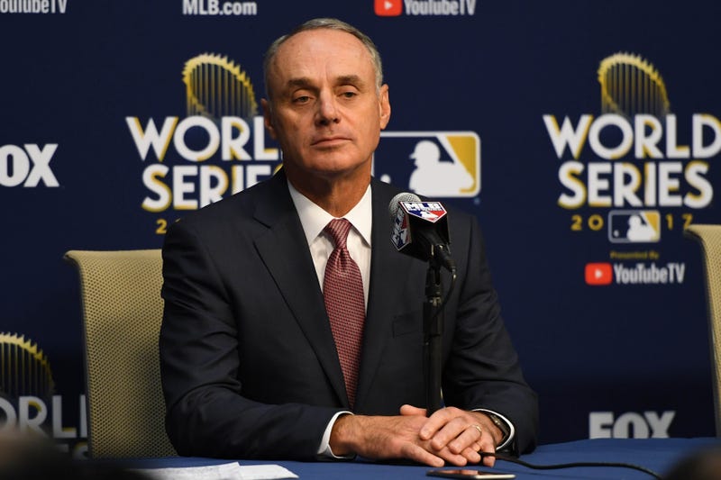 Rob Manfred fields questions before game four of the 2017 World Series