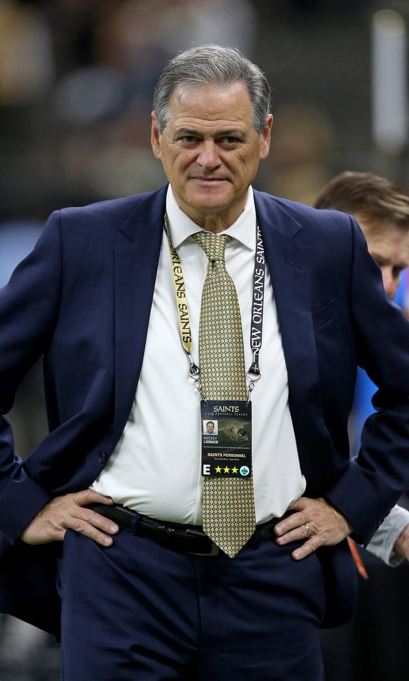 Nov 19, 2017; New Orleans, LA, USA; Mickey Loomis, the executive vice president and General Manager of the New Orleans Saints before the game against the Washington Redskins at the Mercedes-Benz Superdome.