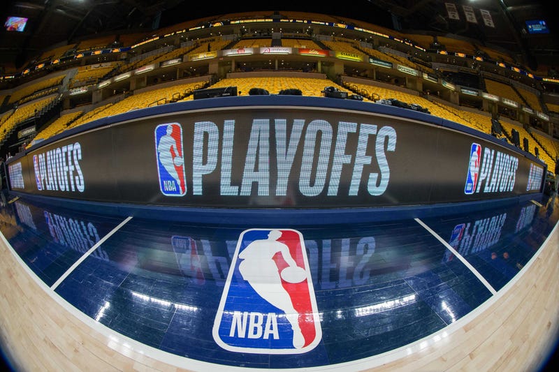 NBA logo basketball court