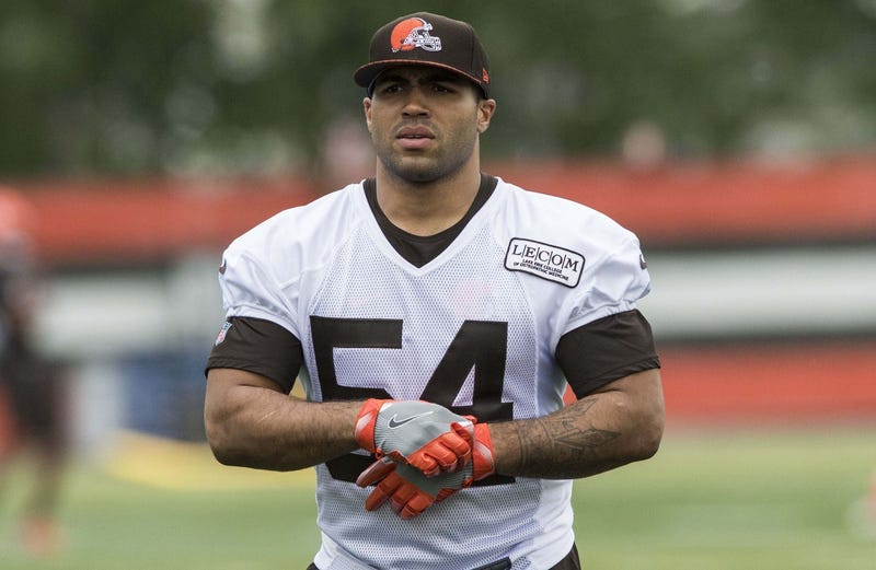 Cleveland Browns linebacker Mychal Kendricks (54) leaves the field after minicamp at the Cleveland Browns training facility.