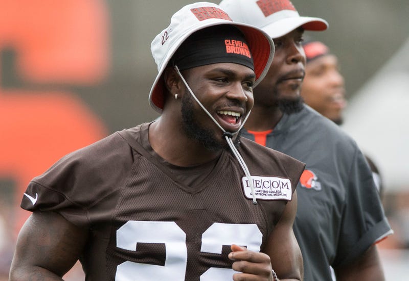 Cleveland Browns defensive back Jabrill Peppers (22) runs onto the field during training camp at the Cleveland Browns Training Complex.