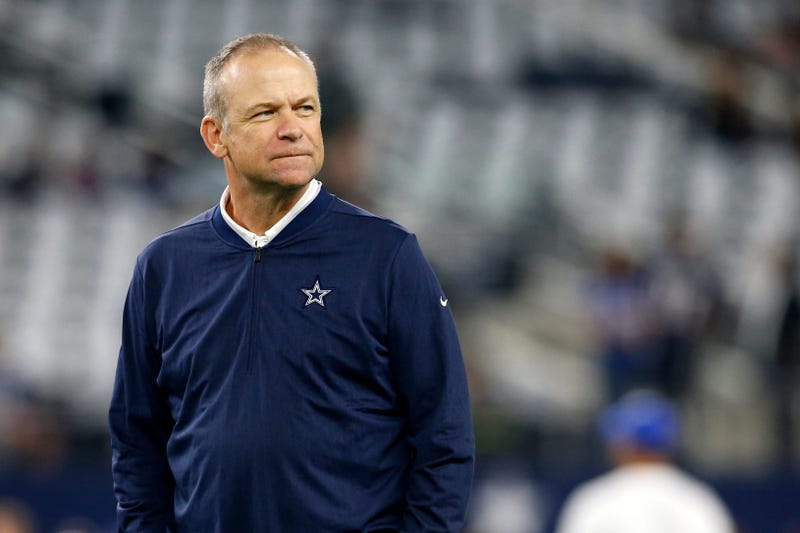 Dallas Cowboys offensive coordinator Scott Linehan on the field before the game against the New York Giants at AT&T Stadium.