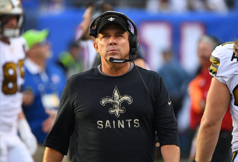 Sep 30, 2018; East Rutherford, NJ, USA; New Orleans Saints head coach Sean Payton seen on the sidelines against the New York Giants at MetLife Stadium.