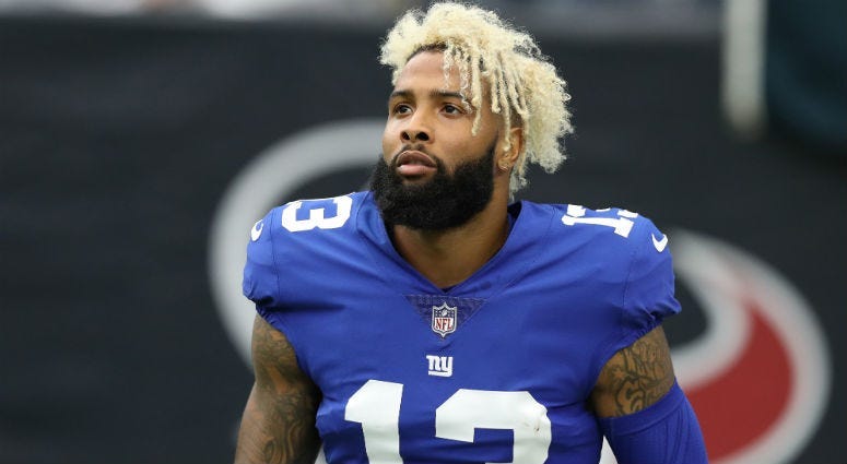 Odell Beckham Jr. prior to the game against the Houston Texans at NRG Stadium. 