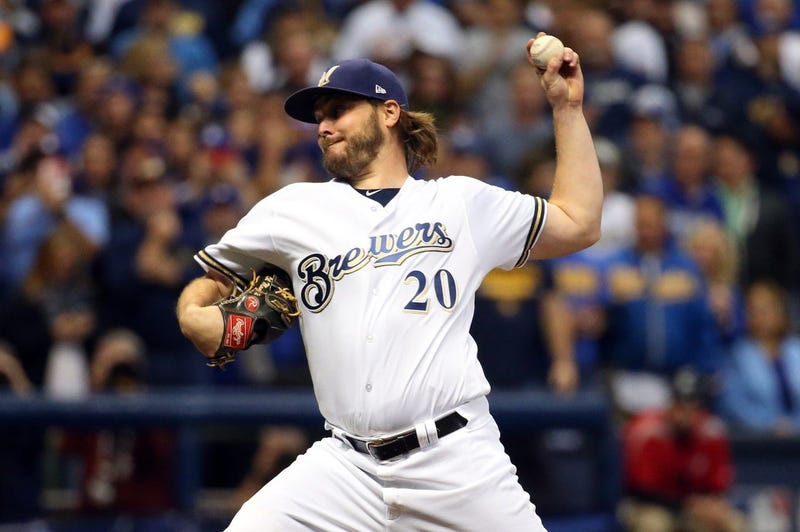 Wade Miley pitching in the NLCS