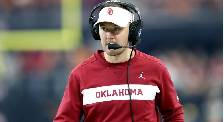Lincoln Riley during the game against the Texas Longhorns in the Big 12 Championship game at AT&T Stadium.
