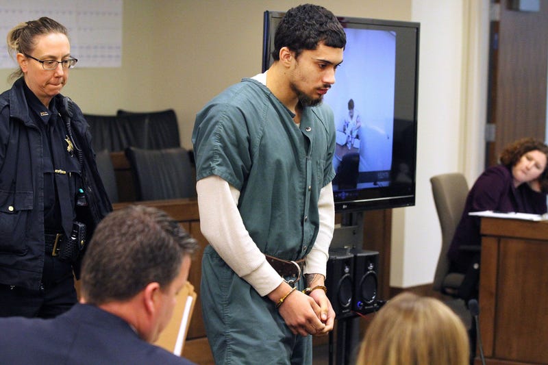 Andreas Erazo arrives in State Superior Court in Freehold Monday, March 28, 2018, as his Miranda hearing continues. He is accused of killing 11-year-old Abbiegail Smith in Keansburg last year.