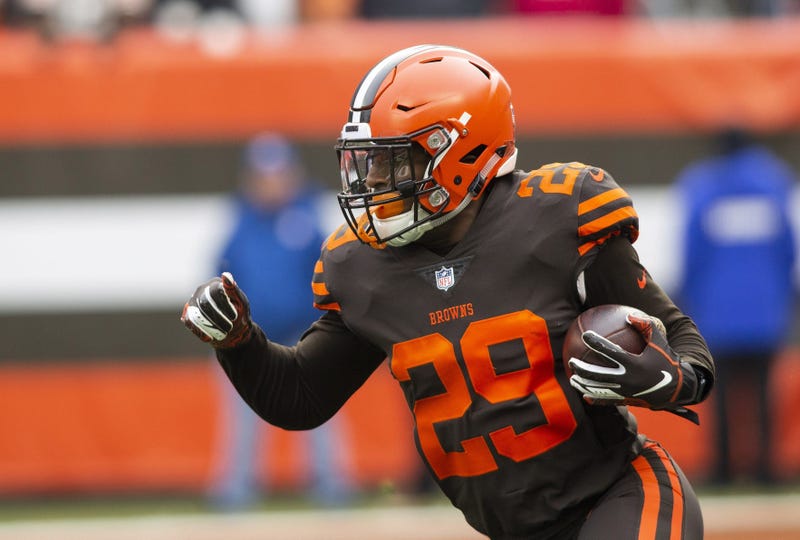 Dec 23, 2018; Cleveland, OH, USA; Cleveland Browns running back Duke Johnson (29) runs the ball against the Cincinnati Bengals during the first quarter at FirstEnergy Stadium. 