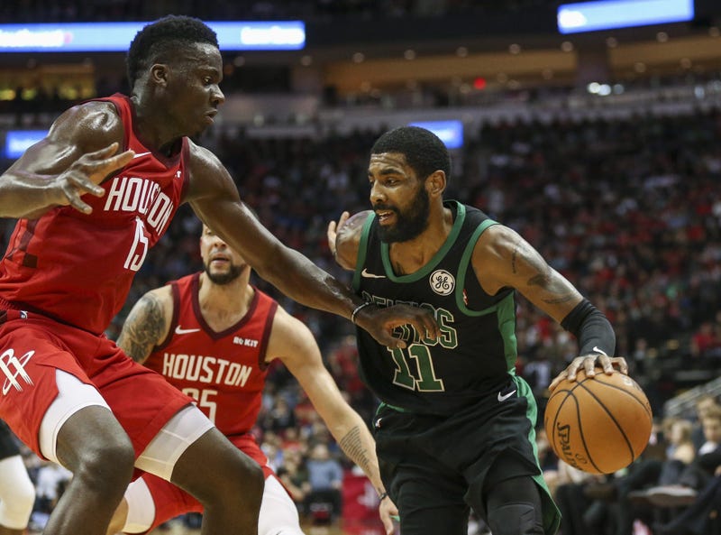 Houston Rockets center Clint Capela and Boston Celtics Kyrie Irving