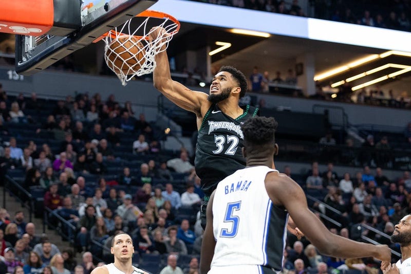 A dunk by Karl-Anthony Towns