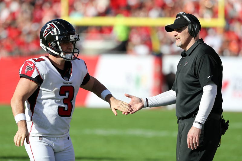 Falcons Head Coach Dan Quinn with Kicker Matt Bryant