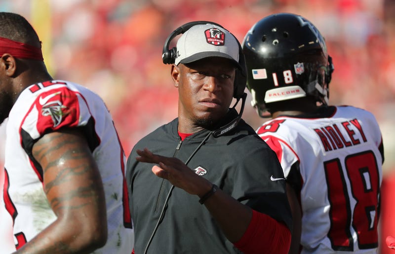 Dec 30, 2018; Tampa, FL, USA; Atlanta Falcons head coach Raheem Morris during the second half at Raymond James Stadium. Mandatory Credit: Kim Klement-USA TODAY Sports